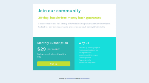 HTML and CSS coding challenge solution