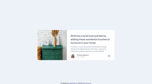 Frontend Mentor | Article preview component with JS coding challenge ...