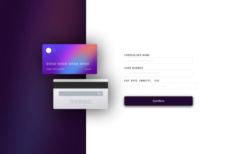 Interactive Credit Card Form with Validation coding challenge solution