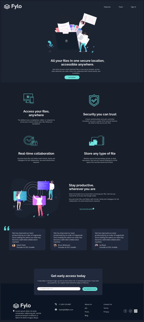 fylo-dark-theme-landing-page