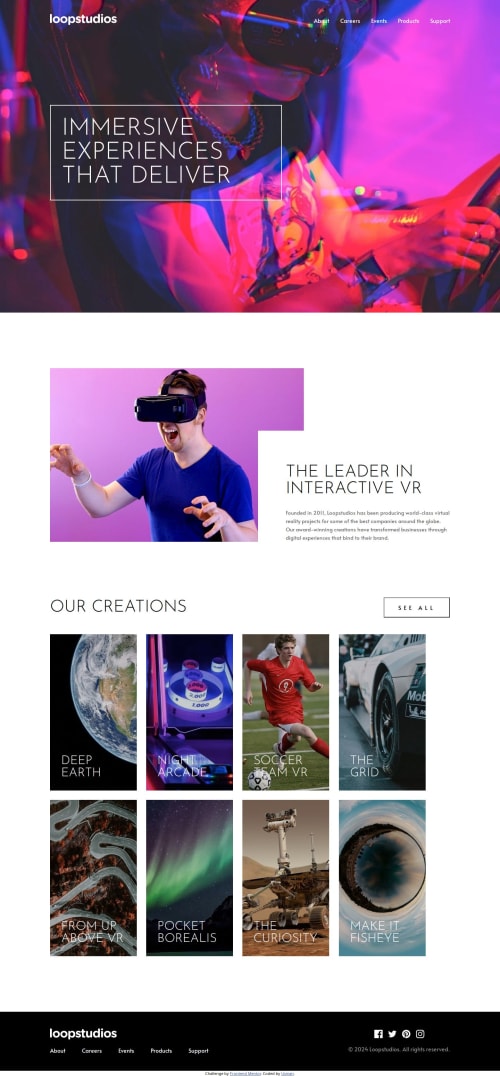 Loopstudios Landing Page Solution coding challenge solution