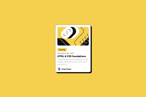 Blog preview card coding challenge solution