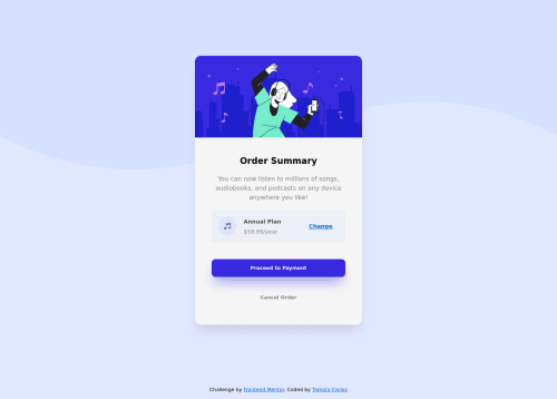 Order Summary Card using CSS coding challenge solution
