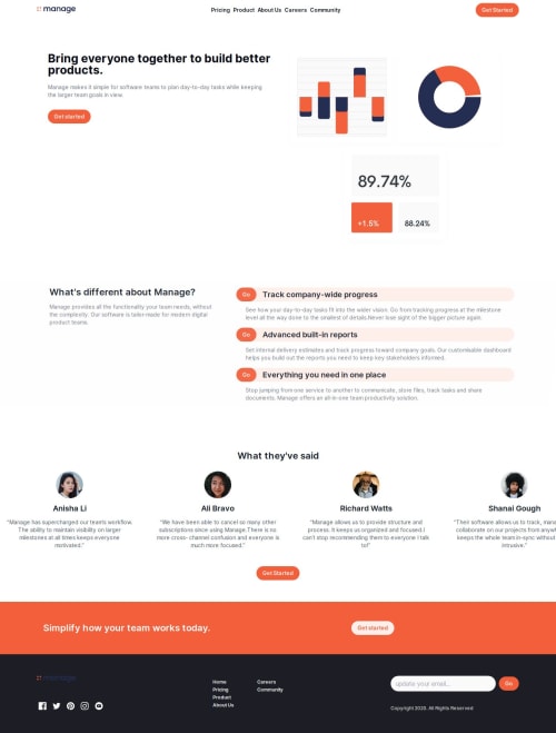 managing-landing-page coding challenge solution