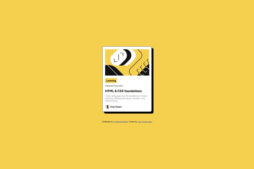 Blog preview card using HTML and CSS coding challenge solution