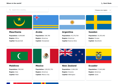 Rest Countries with Next Js & Tailwind CSS coding challenge solution