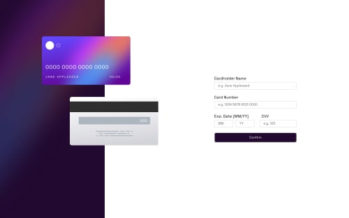 Interactive card details form coding challenge solution