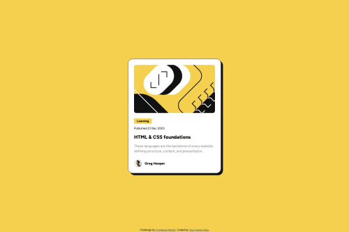 Responsive Blog Preview Card using only HTML and CSS coding challenge ...