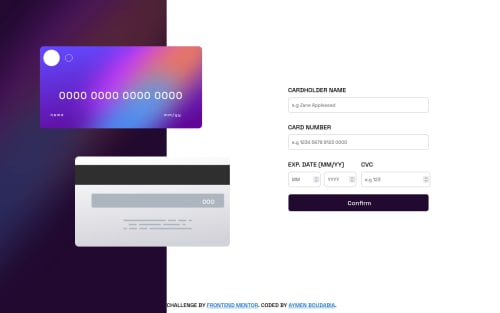 Interactive card details form coding challenge solution