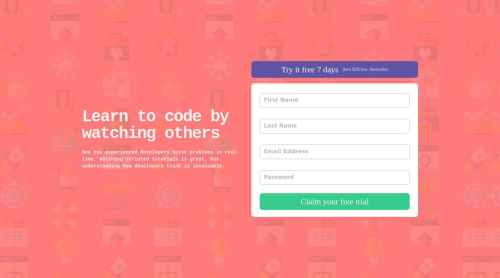 Sign up form coding challenge solution