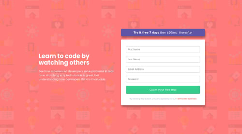 Intro component signup form with html and sass coding challenge solution