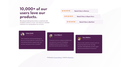 HTML, CSS, Mobile First Social Proof Section coding challenge solution