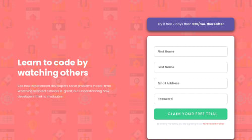 Intro component with sign up form coding challenge solution