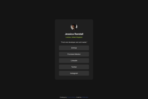 Social links Profile using HTML & CSS. coding challenge solution