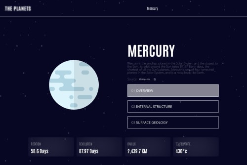 Planet Facts App built with Vue coding challenge solution