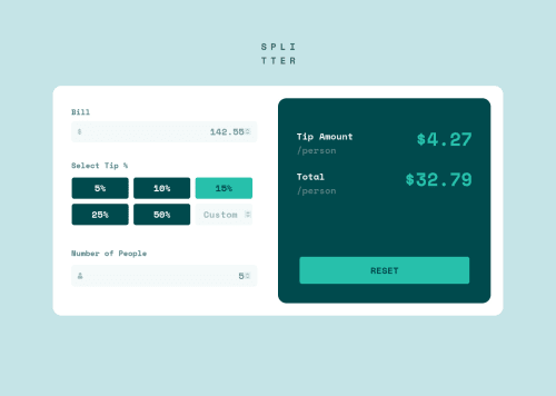 Responsive Tip Calculator App using HTML, CSS and JS coding challenge ...