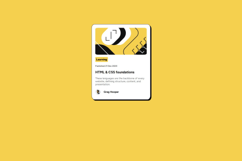 Blog Preview Card using HTML and CSS coding challenge solution