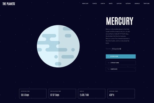 Responsive Planet Fact Site using Astro Framework coding challenge solution