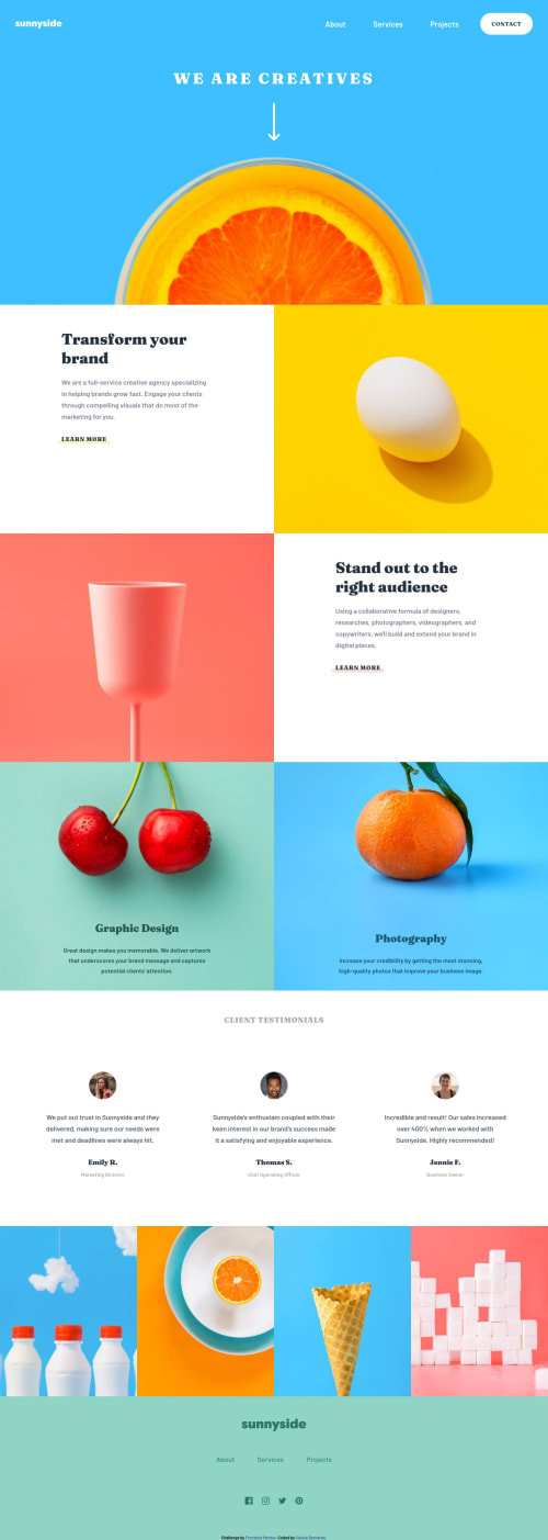 Mobile first website using HTML, CSS, JS, BEM coding challenge solution