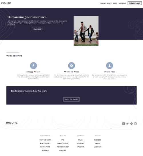Responsive insurance landing page using HTML, CSS and JS coding ...