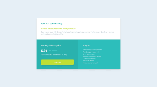 Single Price Grid using React and Tailwind css coding challenge solution