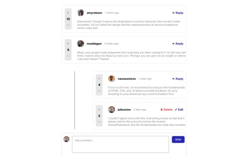 Interactive comments section made with React, TypeScript and Sass ...