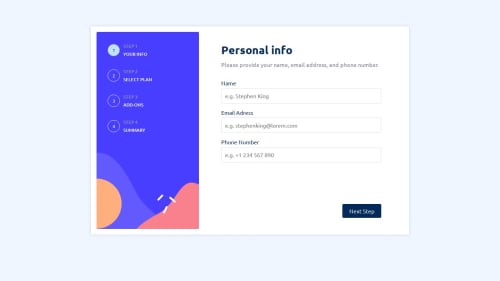 Multi step form with React (Vite) coding challenge solution