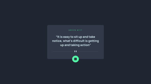 Advice Generator App using Vanilla JS coding challenge solution