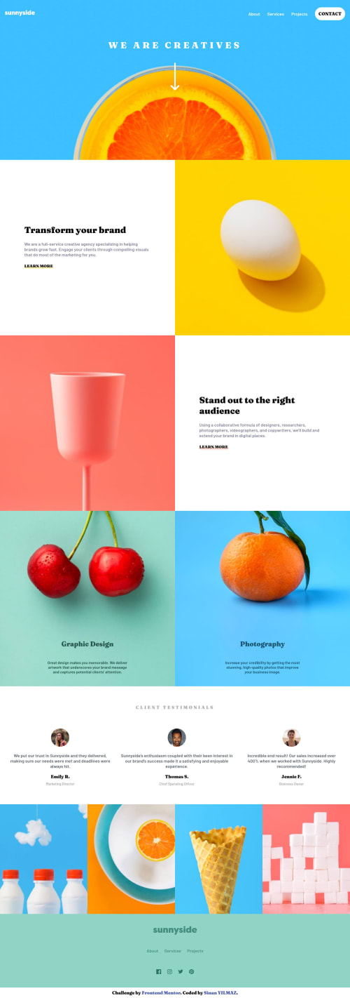 Sunnyside - Mobile first with HTML & CSS coding challenge solution