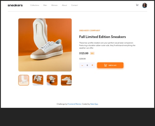 Ecommerce-product-page using React.js coding challenge solution