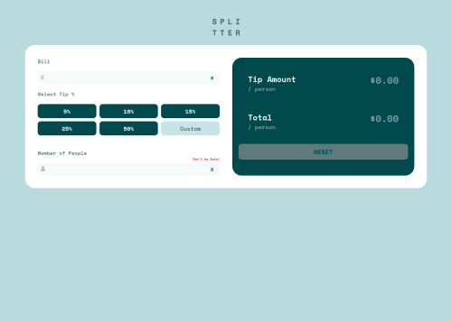 Tip Calculator - Frontend Mentor - HTML, CSS and Vanilla JavaScript ...