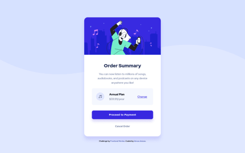 Order Summary Card with SaSS using CSS Grid coding challenge solution