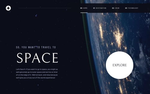 Space Travel website using CSS Grid and JavaScript coding challenge ...