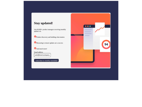 Newsletter sign in page build with html css and javascript coding ...