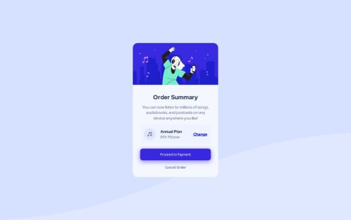 Order summary component using simple css flexbox coding challenge solution