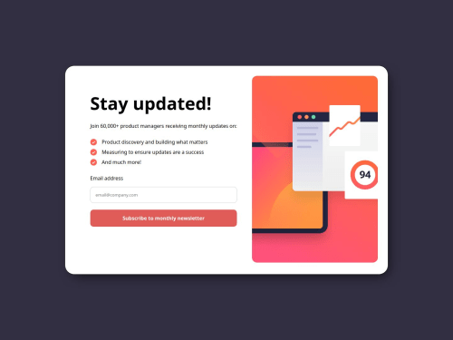 Newsletter sign-up with HTML , CSS & JS coding challenge solution