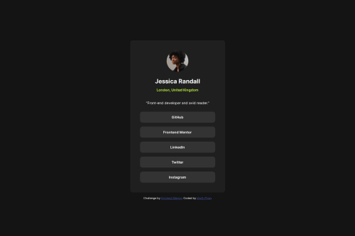 Responsive Challenge Social Link Profile coding challenge solution