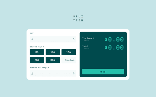 Tip Calculator App using HTML, CSS and Vanilla JS coding challenge solution