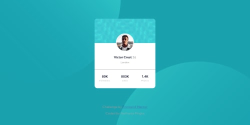 Profile Card using HTML & CSS coding challenge solution