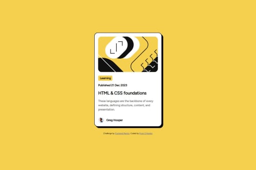 Blog Preview Card using HTML and CSS coding challenge solution