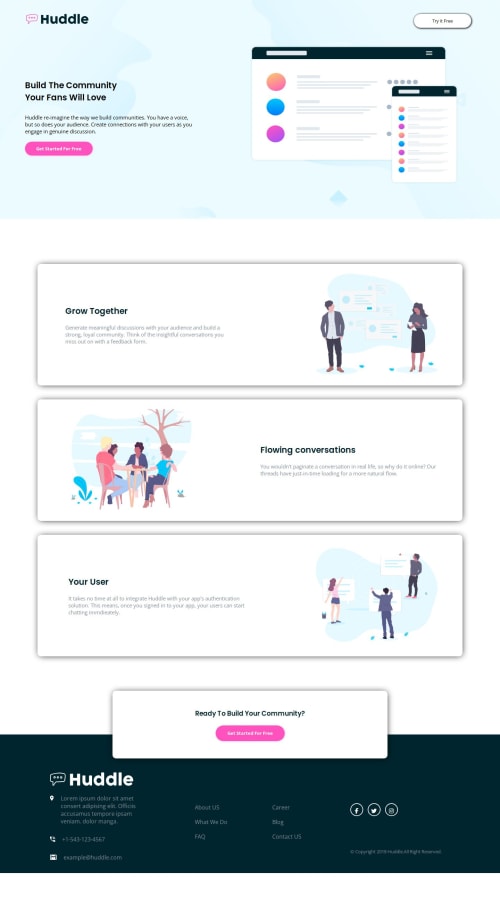 Frontend Mentor | Used grid for the footer coding challenge solution