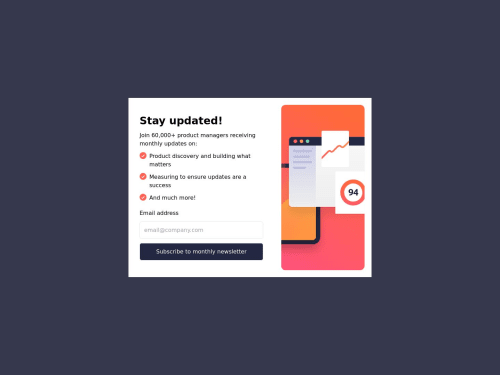 Responsive Newsletter Signup page using Reactjs and TailwindCss. coding ...