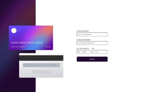 Interactive Card using vanillaJs coding challenge solution