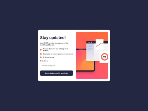 Newsletter sign up challenge with HTML, CSS and JavaScript coding ...