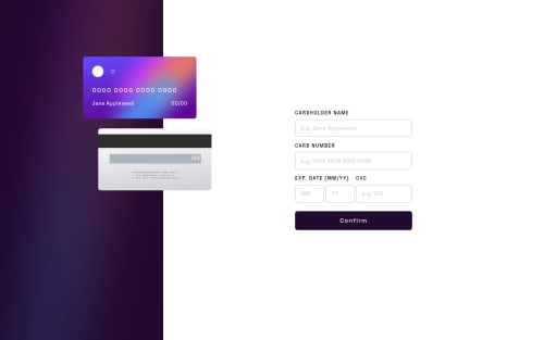 Interactive Card Details Form coding challenge solution