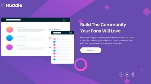 Huddle Landing page using css grid coding challenge solution
