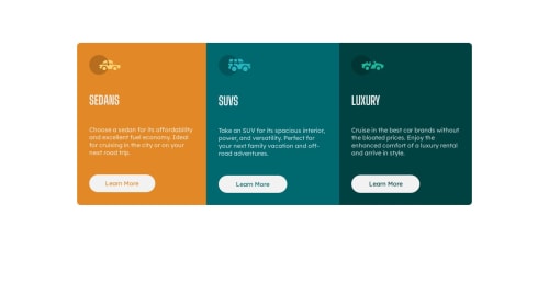 3 card component with sass and custom animations.... coding challenge ...
