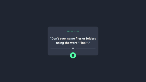 Advice generator with HTML, CSS, JS coding challenge solution