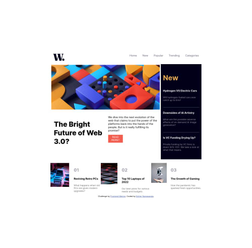Responsiving News homespage with CSS FlexBox coding challenge solution