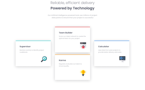 Four card feature section using React and SASS coding challenge solution